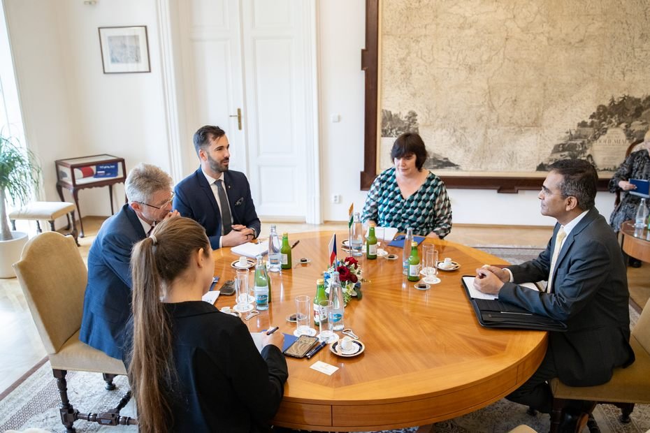 Ambassador Raveesh Kumar called on the Chairman of the Czech Senate of the Parliament of the Czech Republic Mr. Miloš Vystrčil