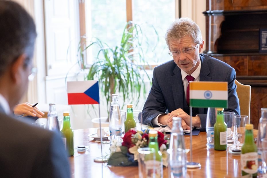 Ambassador Raveesh Kumar called on the Chairman of the Czech Senate of the Parliament of the Czech Republic Mr. Miloš Vystrčil