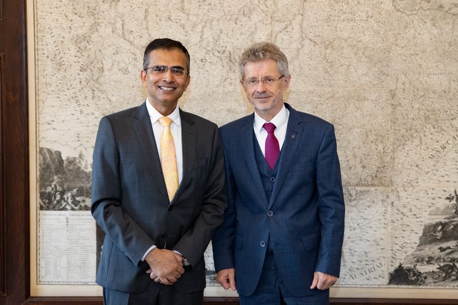 Ambassador Raveesh Kumar called on the Chairman of the Czech Senate of the Parliament of the Czech Republic Mr. Miloš Vystrčil