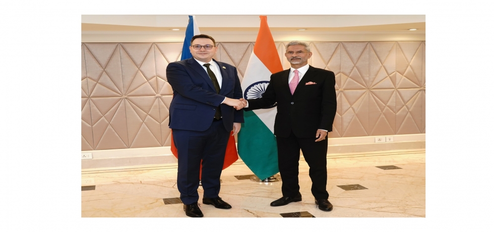 Meeting of H.E. Dr. S. Jaishankar, Hon'ble External Affairs Minister of India with H.E. Mr. Jan Lipavský, Foreign Minister of the Czech Republic in New Delhi, 22 Feb 2024.